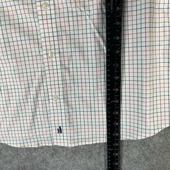 Johnnie-O Prep-formance Shirt Mens XL Checkered Plaid Button Down Flaw - Picture 7 of 13